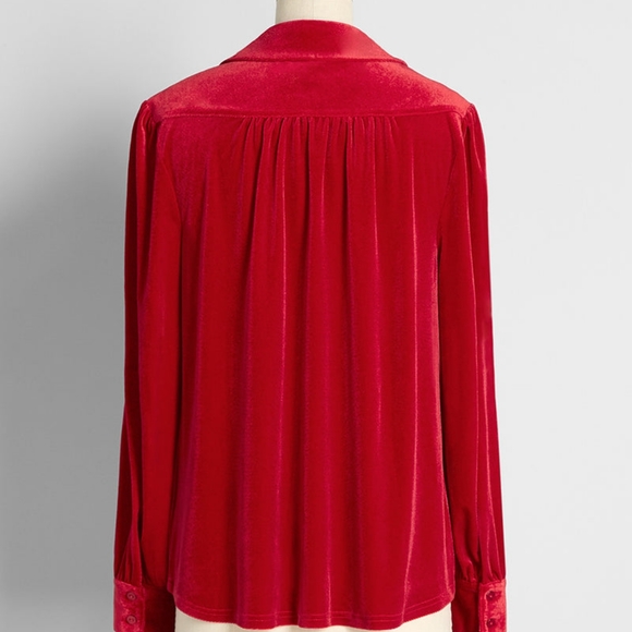 ๐ค Modcloth Bee Buzzworthy Black Velvet Button Up Shirt, XL, NWT - Picture 4 of 13